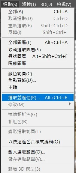 選取工具選單