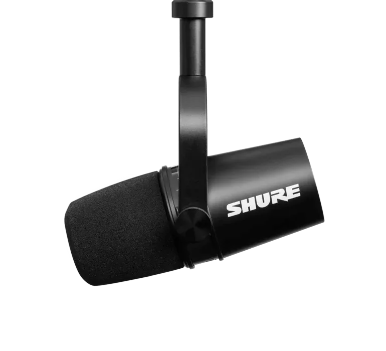 SHURE MV7 黑色動圈式麥克風,適合吵雜環境降噪的直播收音設備